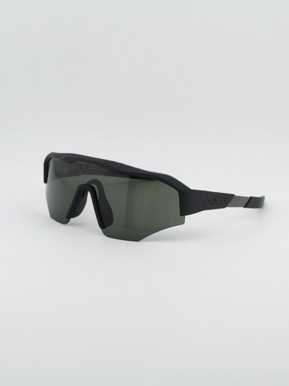 Gucci GG2017S 003 Sunglasses Black Shield Frame, Grey Lenses